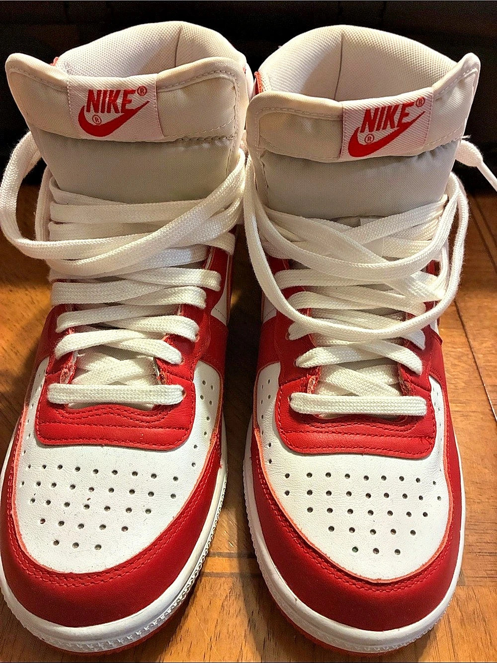 Nike Big Nike High-Top Sneakers Red & White US 8.5
